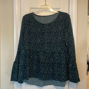 Peplum Long Sleeve Top